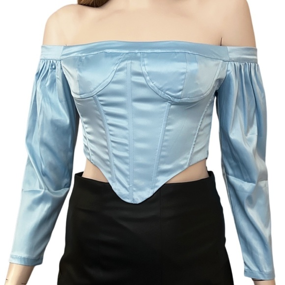 Fashion Nova Always Sweet Corset Bustier Top Sexy Blouse Off Shoulder Boned - Picture 3 of 16
